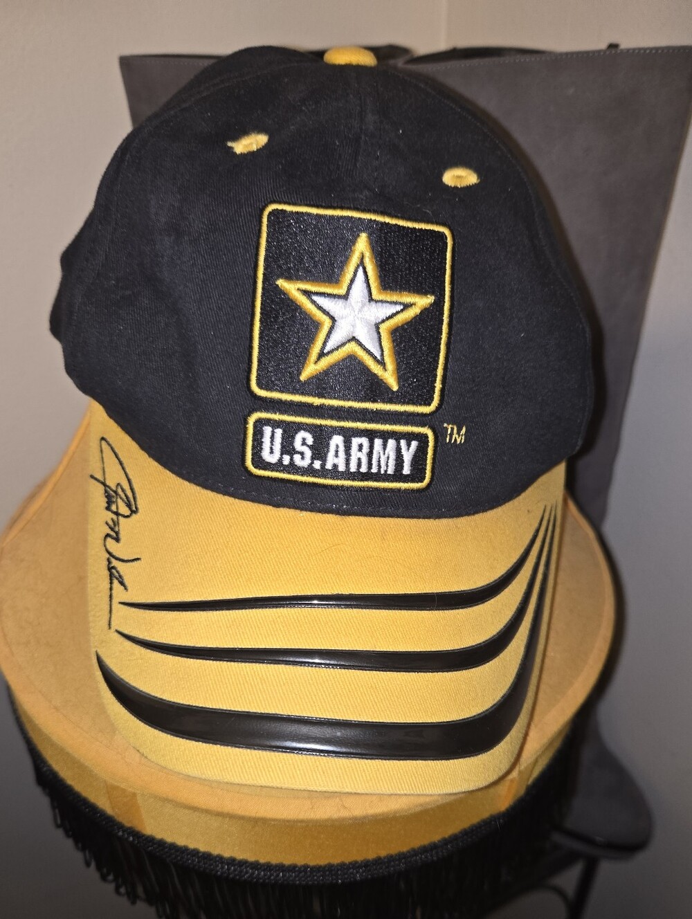 Vintage 2003 NASCAR US Army #01 Hat Embroidered Nadeau Dual Signed Under Brim
